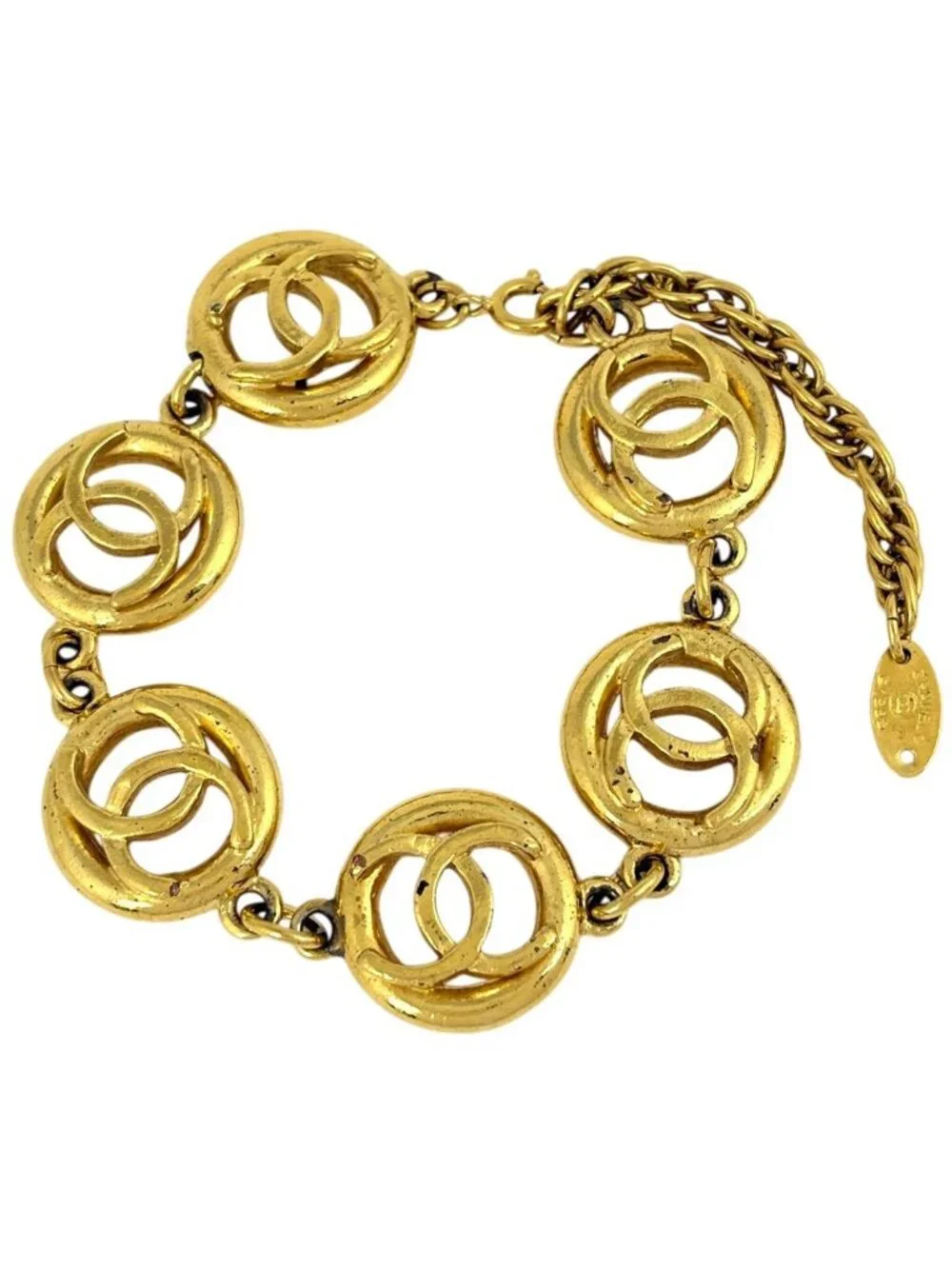Chanel CC Logo Bracelet Gold Plated